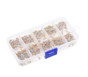 300 Adet 10pF/100nF Multilayer Seramik Kondansatör Seti 10 Farklı Değerde Şeffaf Çantada