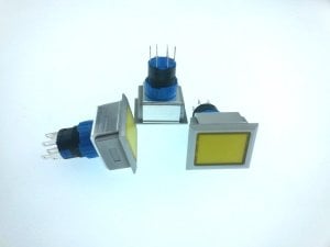 Onpow LAS1-AWJ-22Z/Y Anahtar 24V Sarı Işıklı  M16 Dikdörtgen