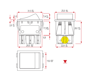 ANAHTAR 16A BÜYÜK ON ~ OFF  YEŞİL  IŞIKLI   DS18C1E210  1 İNCİ KALİTE