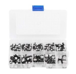 170 Adet 10uF/470uF Smd Elektrolitik Alüminyum Kondansatör Seti 10 Farklı Değerde Şeffaf Çantada