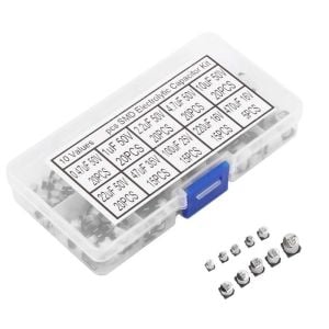 170 Adet 10uF/470uF Smd Elektrolitik Alüminyum Kondansatör Seti 10 Farklı Değerde Şeffaf Çantada