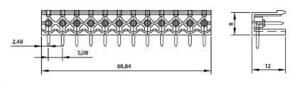 0/12 MR  5,08mm ERKEK 90 AÇIK 12Lİ MAVİ SOKET Klemens SBDK 5,08-E1A/12 10312 MR