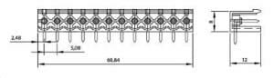 0/12 MR  5,08mm ERKEK 90 AÇIK 12Lİ MAVİ SOKET Klemens SBDK 5,08-E1A/12 10312 MR