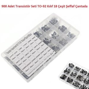 900 Adet Transistör Seti TO-92 Kılıf 18 Çeşit Şeffaf Çantada