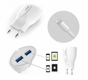 LDNIO A-2271 IPHONE  USB 2100 MA 2 Lİ ADAPTÖRLÜ ŞARJ