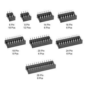 66 Adet 6p/28p Dip Entegre Soketi Seti 216 Serisi 8 Çeşit Şeffaf Çantada