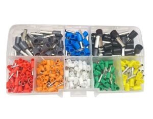 400 Adet İzoleli Kablo Pabucu Yüksük Seti 0,5mm²-6,00mm²  8 Çeşit Şeffaf Çantada