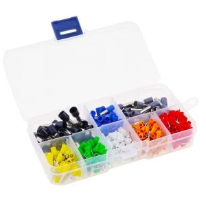 400 Adet İzoleli Kablo Pabucu Yüksük Seti 0,5mm²-6,00mm²  8 Çeşit Şeffaf Çantada