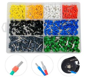 800 Adet İzoleli Kablo Pabucu Yüksük Seti 0,5mm²-6,00mm²  8 Çeşit Şeffaf Çantada