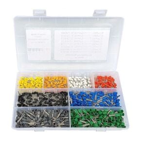 800 Adet İzoleli Kablo Pabucu Yüksük Seti 0,5mm²-6,00mm²  8 Çeşit Şeffaf Çantada