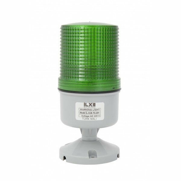 İLX İL-XLS-T8-220Y 220V AC SABİT IŞIKLI TABANA MONTE 84MM YEŞİL LAM+LED
