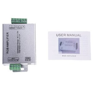 LED RGB Kontrol Devresi REPEATER METAL KUTULU  3x4A=12A AMPLİFİER