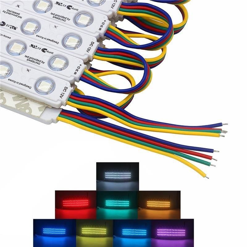 Modül Led 5050 Smd RGB 3 Led Mercekli