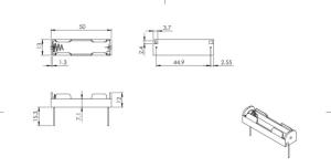 Pil Yuvası 1xAAA  UM-4 Pcb Tip