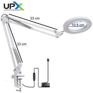 Upx Büyüteç 803L 5x 12w Led Aydınlatma 107 mm Cam Lens 5 Diopter Adaptör Dahil Değildir
