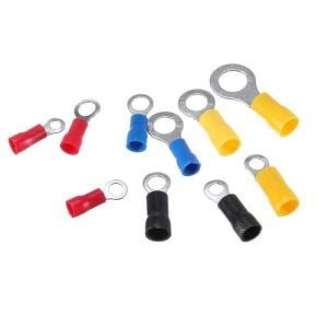 102 Adet Kablo Pabuç Terminal Seti İzoleli Halka Tip 10 Çeşit Şeffaf Çantada