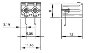 0/2 MR  5,08mm ERKEK 90 KAPALI 2'li MAVİ SOKET Klemens SKS 5,08-E1/2 10402 MR