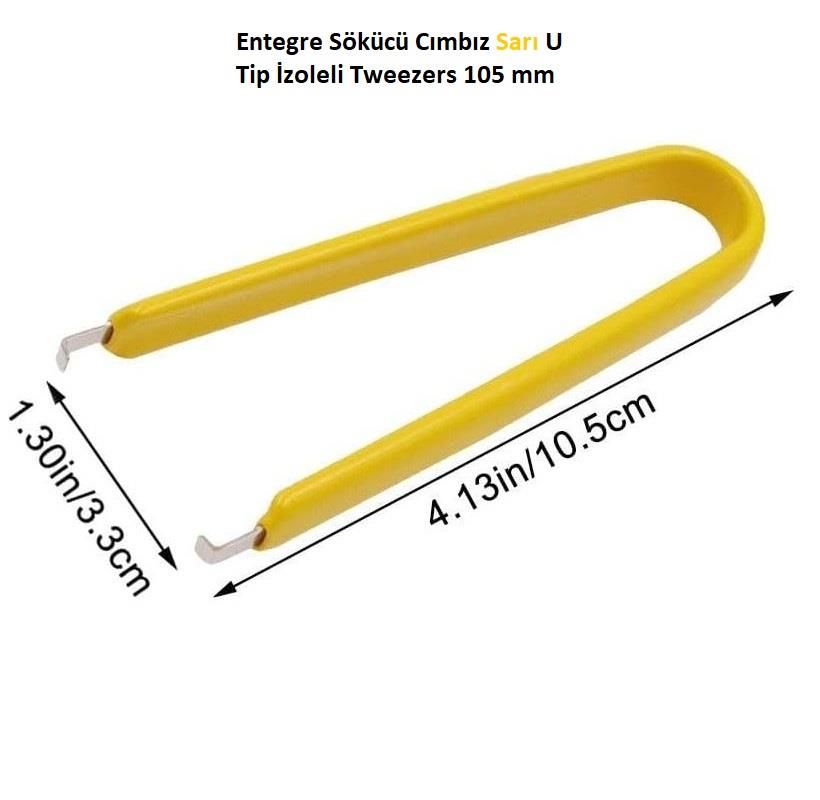 Entegre Sökücü Cımbız Sarı U Tip İzoleli Tweezers 105 mm