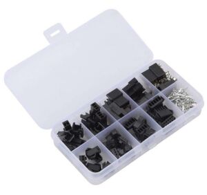 200 Adet Jst Sm Konnektör Seti 2,54mm 2-5 Pim Takım 4 Çeşit Şeffaf Çantada