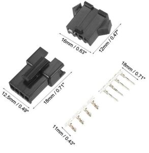 200 Adet Jst Sm Konnektör Seti 2,54mm 2-5 Pim Takım 4 Çeşit Şeffaf Çantada
