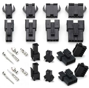 200 Adet Jst Sm Konnektör Seti 2,54mm 2-5 Pim Takım 4 Çeşit Şeffaf Çantada