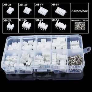 230 Adet Xh2,54 Jst Konnektör Seti 2,54mm 2-5 Pim Takım 4 Çeşit Şeffaf Çantada