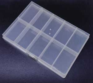 Organizer Malzeme Kutusu 10 Bölmeli Şeffaf PBB040-22 (#31) Setbox 130x90x18mm