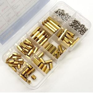 120 Adet M3 Metal Distans Vida Somun Seti Aralıyıcı Stand off 10 Çeşit Şeffaf Çantada