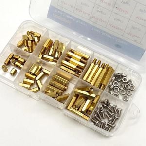 120 Adet M3 Metal Distans Vida Somun Seti Aralıyıcı Stand off 10 Çeşit Şeffaf Çantada