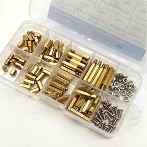 120 Adet M3 Metal Distans Vida Somun Seti Aralıyıcı Stand off 10 Çeşit Şeffaf Çantada