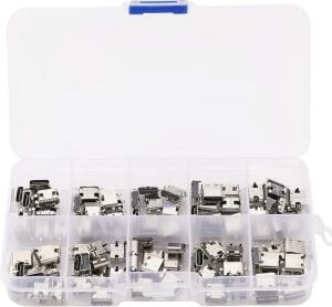 100 Adet Type-C Soket Seti Smd Dip 6-16 Pim 10 Çeşit Şeffaf Çantada