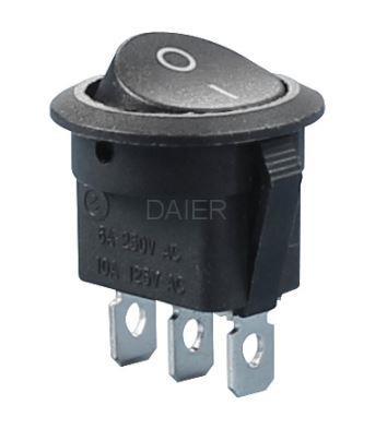 ANAHTAR YUVARLAK KAFA ON ~ ON SİYAH IŞIKSIZ 3 PİN (KCD1-8-102)