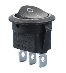 ANAHTAR YUVARLAK KAFA ON ~ ON SİYAH IŞIKSIZ 3 PİN (KCD1-8-102)