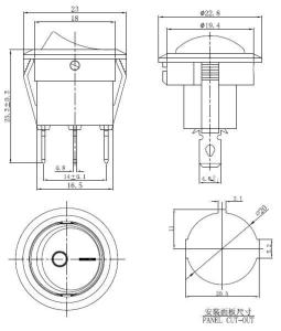ANAHTAR YUVARLAK KAFA ON ~ ON SİYAH IŞIKSIZ 3 PİN (KCD1-8-102)