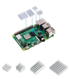 32 Adet 4 Çeşit Alüminyum Soğutucu Seti Poşette (Raspberry Pi 4B Uyumlu)