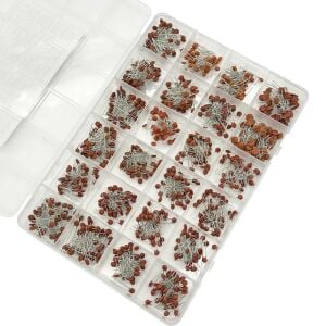 960 Adet 2pF/100nF Seramik Mercimek Kondansatör Seti 24 Farklı Değerde Şeffaf Çantada