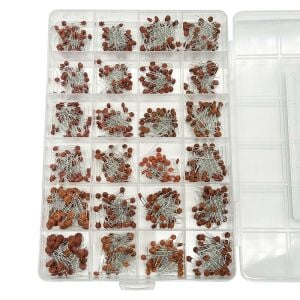 960 Adet 2pF/100nF Seramik Mercimek Kondansatör Seti 24 Farklı Değerde Şeffaf Çantada