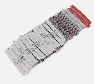 140 Parça Zener Diyot Seti 1/2w 14 Farklı Değerde Şeffaf Poşette