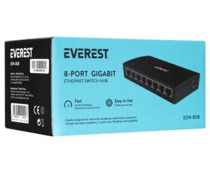 Everest ESW-808 8 Port 1000Mbps Gigabit Ethernet Switch Hub