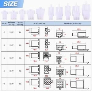 580 Adet Otomotiv Motor Konnektör Terminal Seti 2,8mm 2-9 Pim Takım 5 Çeşit Şeffaf Çantada
