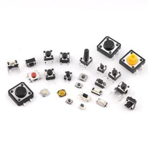 125 Adet Tact Switch Seti Dip Smd Kılıf 25 Farklı Çeşit Şeffaf Poşette