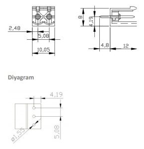 0/2 MR  5,08mm ERKEK 180' 2'li YEŞİL SOKET Klemens SBDK 11352 MR