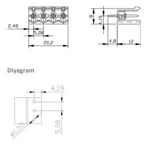 0/4 MR  5,08mm ERKEK 180' 4 LÜ YEŞİL SOKET Klemens 11354 MR