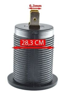 USB ŞARJ SOKET TYPE C-QC3.0 (12-24V) YUVARLAK VOLTMETRE'Lİ MAVİ