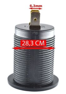 USB ŞARJ SOKET TYPE C-QC3.0 (12-24V) YUVARLAK VOLTMETRE'Lİ MAVİ