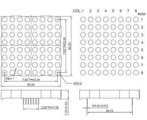 KPM-2088 burgod 8x8-5 ANOT DOT Kırmızı/Yeşil 24pin