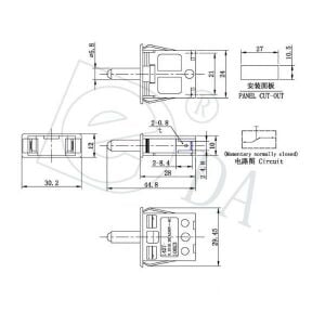 Ters Buton PBS-37 Dolap Tip 2 Pim Ic-187B Beyaz ( Kapalı Kontak )