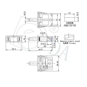 Ters Buton PBS-37 Dolap Tip 2 Pim Ic-187B Beyaz ( Kapalı Kontak )