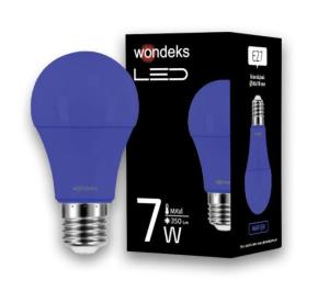 LED AMPUL E27 220V 7W 350LM  MAVİ  WONDEKS