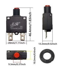 Resetli Termik Sigorta 20 Amper 125/250v Ac 32v Dc IC-271S (MR-1)